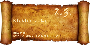 Klekler Zita névjegykártya